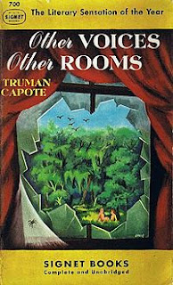 Book cover of Other Voices Other Rooms, a literary novel by Truman Capote, on Minimalist Reviews.