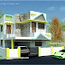 South Indian style contemporary house in 1404 sq.feet