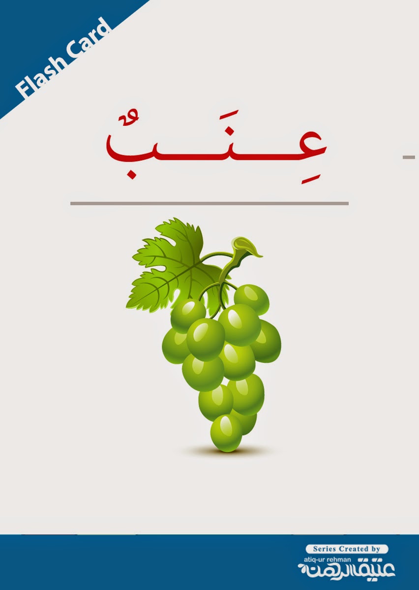 Lessons In Islam Arabic Flash Card Fruits