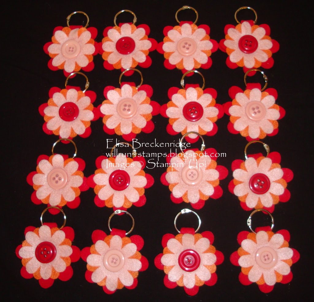 Will Run 4 Stamps Big Shot Class Felt Flower Keychain