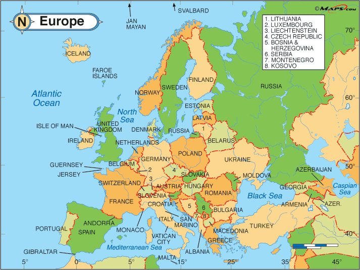 Map of Europe Cities Pictures: Map of Europe Countries Pictures