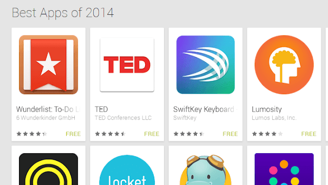 οι  κορυφαίες εφαρμογές για το 2014.από την Google 