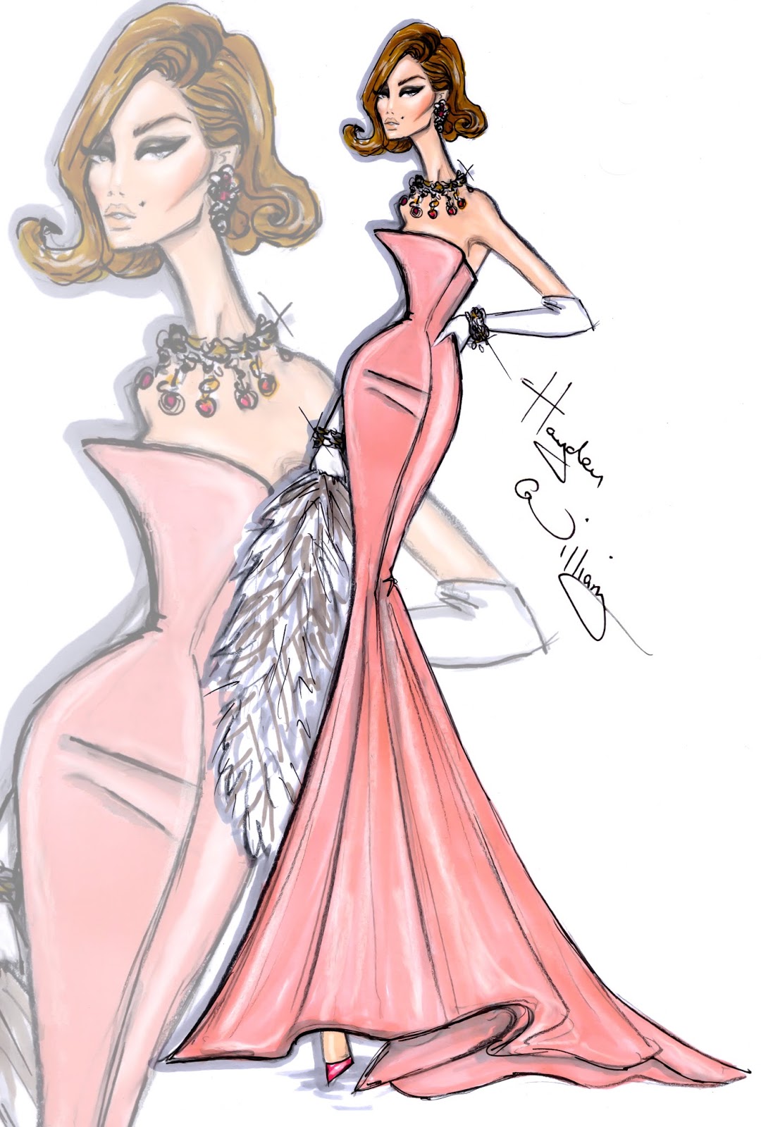 Hayden Williams Fashion Illustrations: 'Blushingly Beautiful' by Hayden