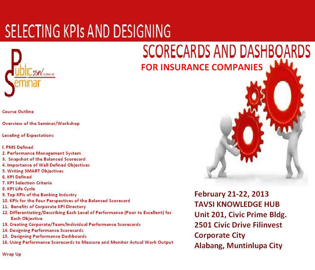 TAV Systems Learning and Development Seminars Selecting KPIs and