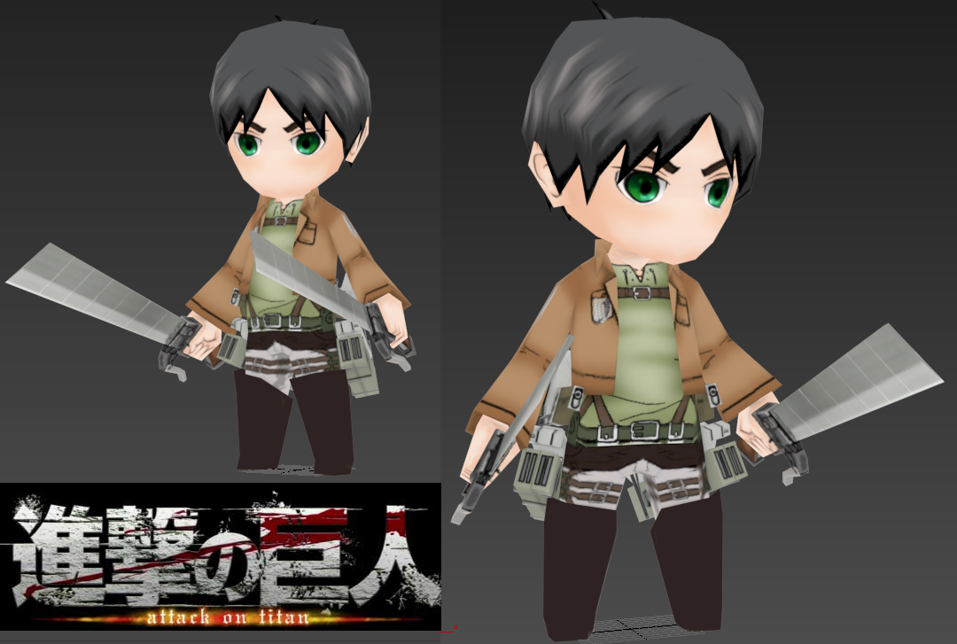 Attack on Titan Chibi Eren Yeager Papercraft Papercraft Paradise PaperCrafts Paper