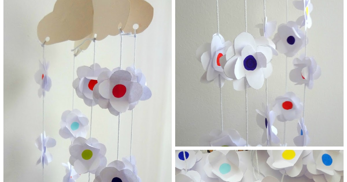Little Treasures Easy as DIY 3D Paper Flower Mobile