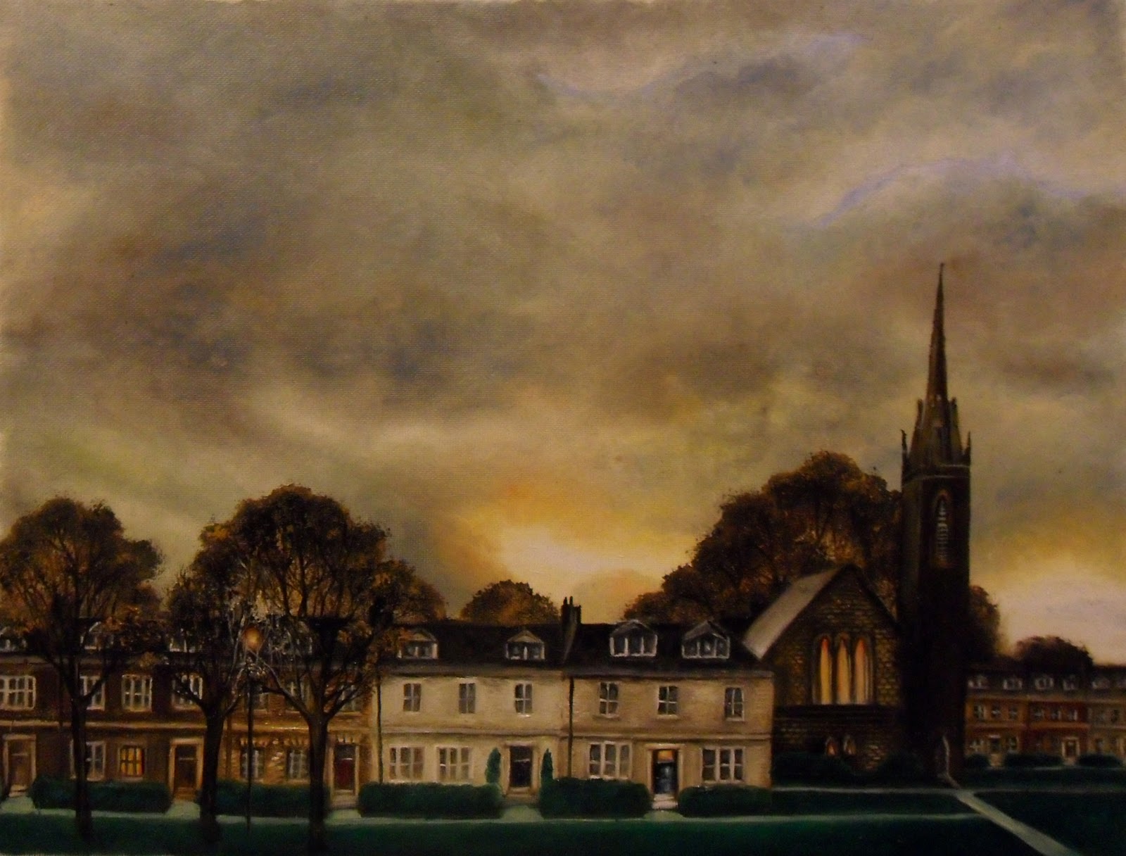 Daily Painting Edinburgh Orange Sunrise