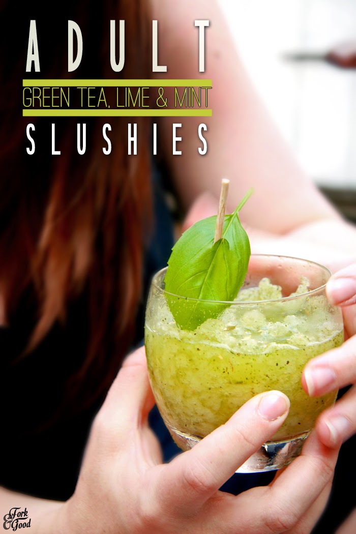 Adult Green tea & lime slushies