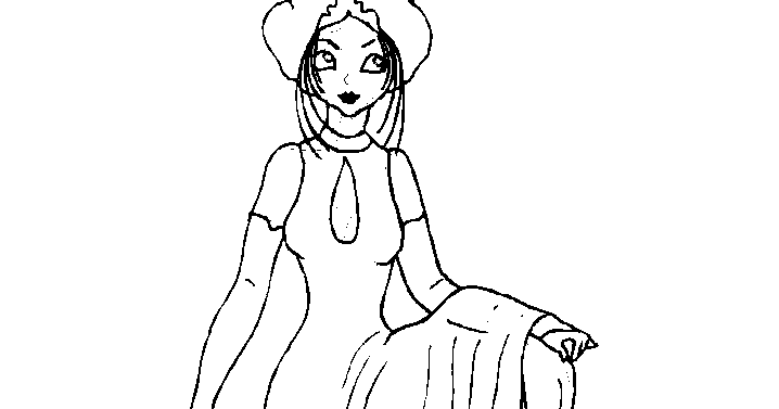 Interactive Magazine: pretty girl wearing a dress coloring pages