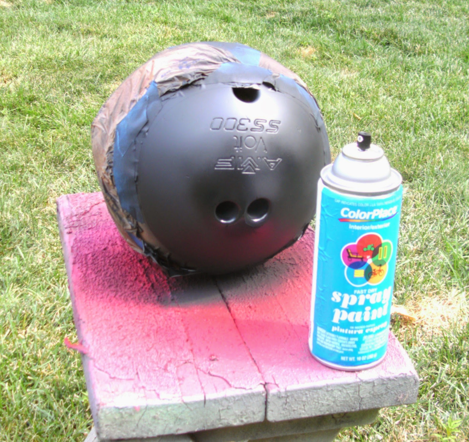 Upcycled Bowling Ball Yard Art Weekend Yard Work Series Little Vintage Cottage