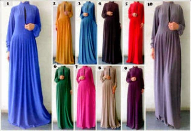 Gamis Jersey Rempel Oki Resleting Depan