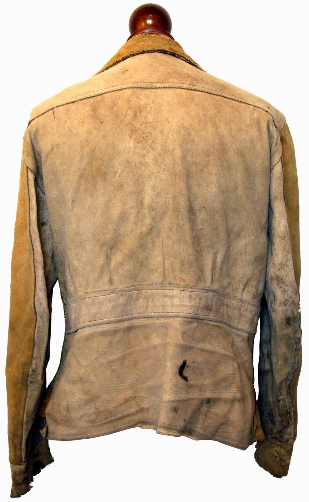 Mid 1930s buckskin halfbelt leather jacket