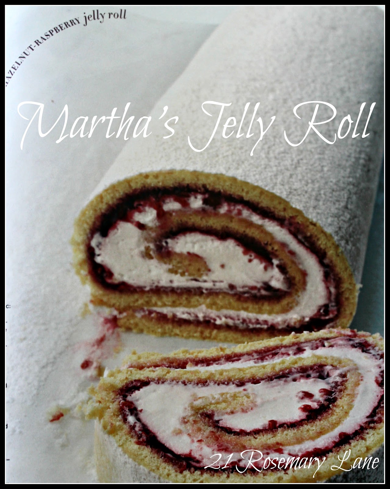21 Rosemary Lane Raspberry and Hazelnut Jelly Roll