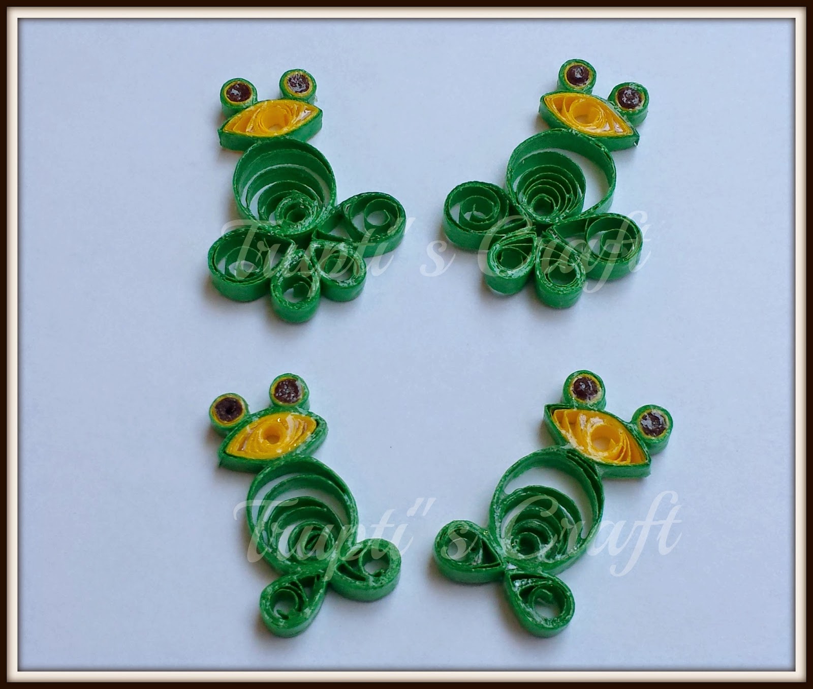 Trupti's Craft Paper Quilling Frogs