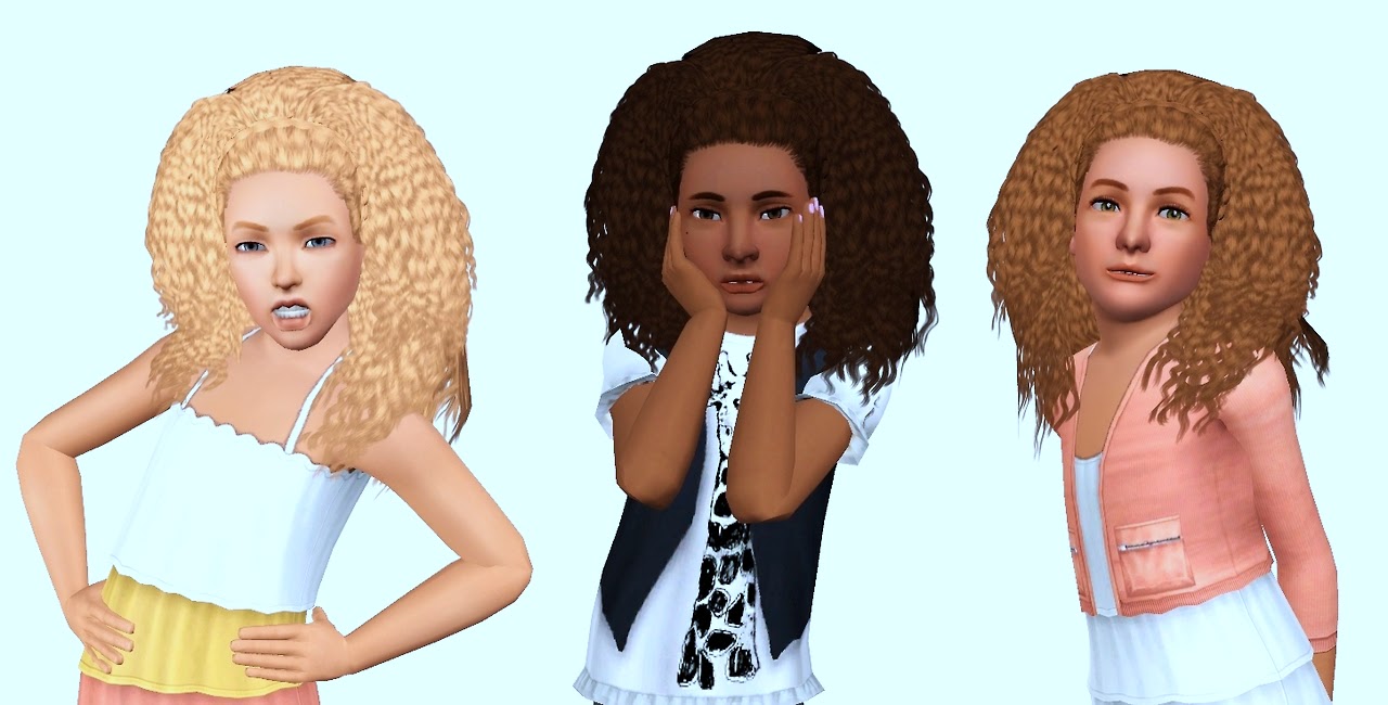 My Sims 3 Blog Nouks Kinky Curly Hair For Girls By Yosimsima