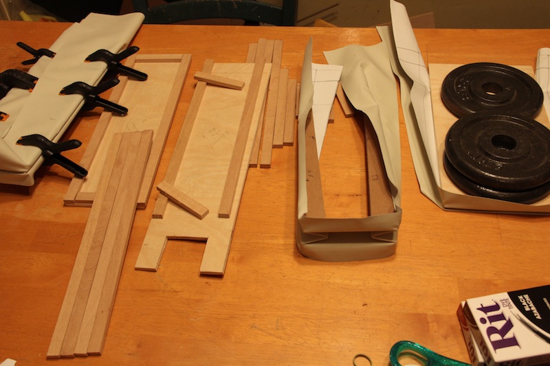 Building a Homemade Crank Organ Bellows prep and dyeing plastic parts