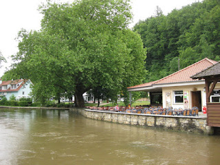 Café along the Radolfzeller Aach, Germany.