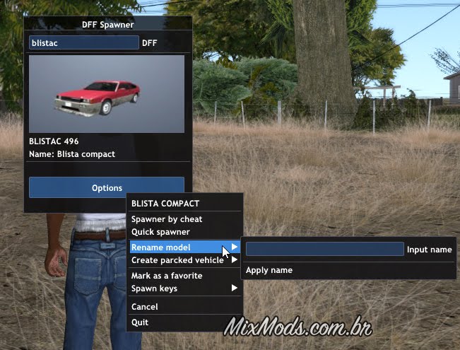 GTA SA - Mod Vehicle Spawner Premium (Mod que faz aparecer carros