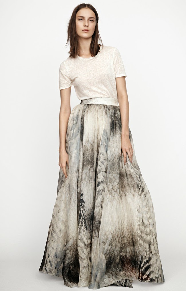 H&M Conscious 2015 Long Silk-Blend Skirt