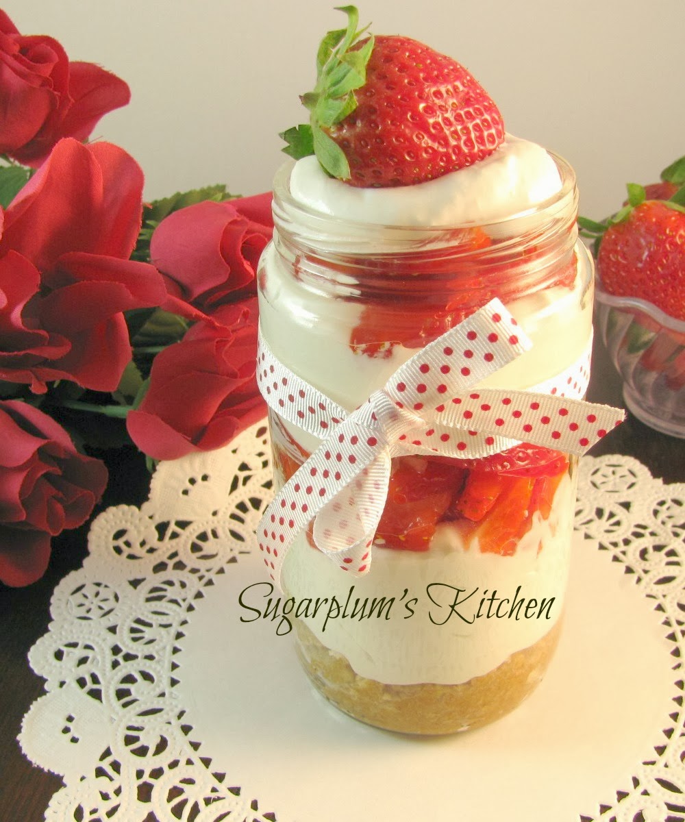 Sugarplum's Kitchen Strawberry Cheesecake in a Jar