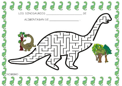 RECURSOS DE EDUCACIÓN INFANTIL: PROYECTO DINOSAURIO: FICHAS