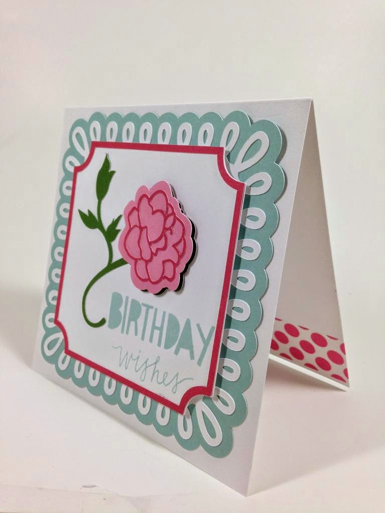 Cricut Martha Stewart Elegant cartridge Birthday Wishes card sideview