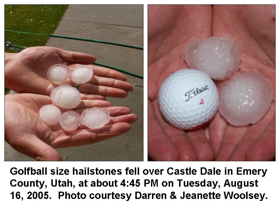 Where do hailstorms usually occur?