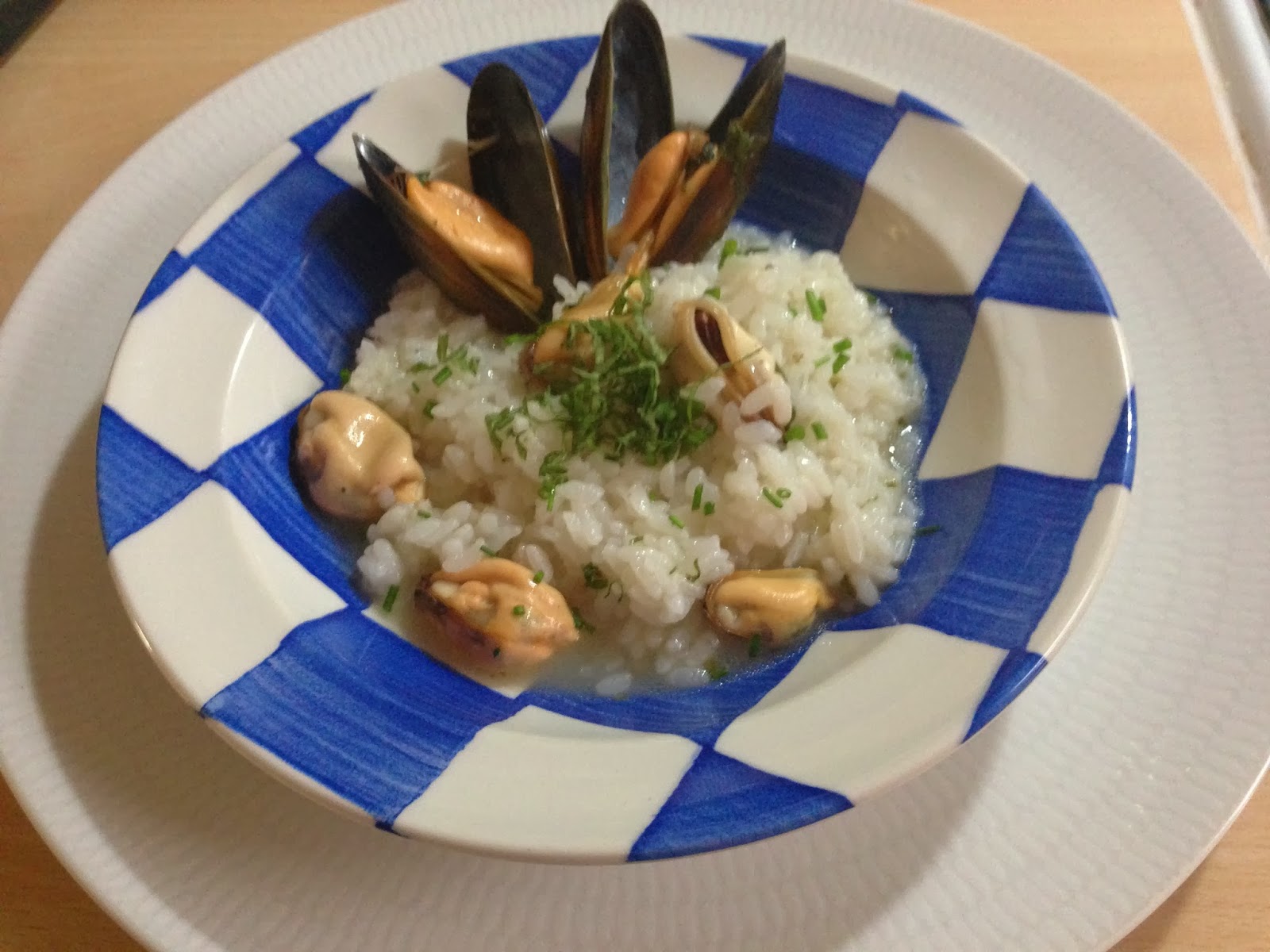Japanese flavour Risotto with Mussel, Sake, and Shiso
