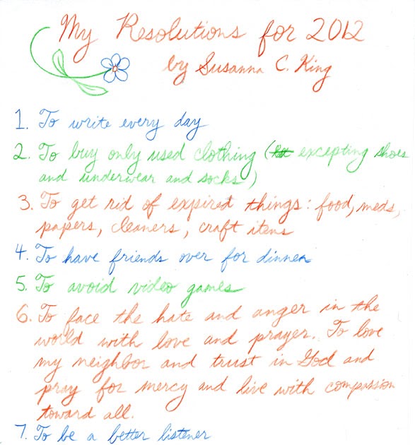 Free Ideas: New Year's Resolutions