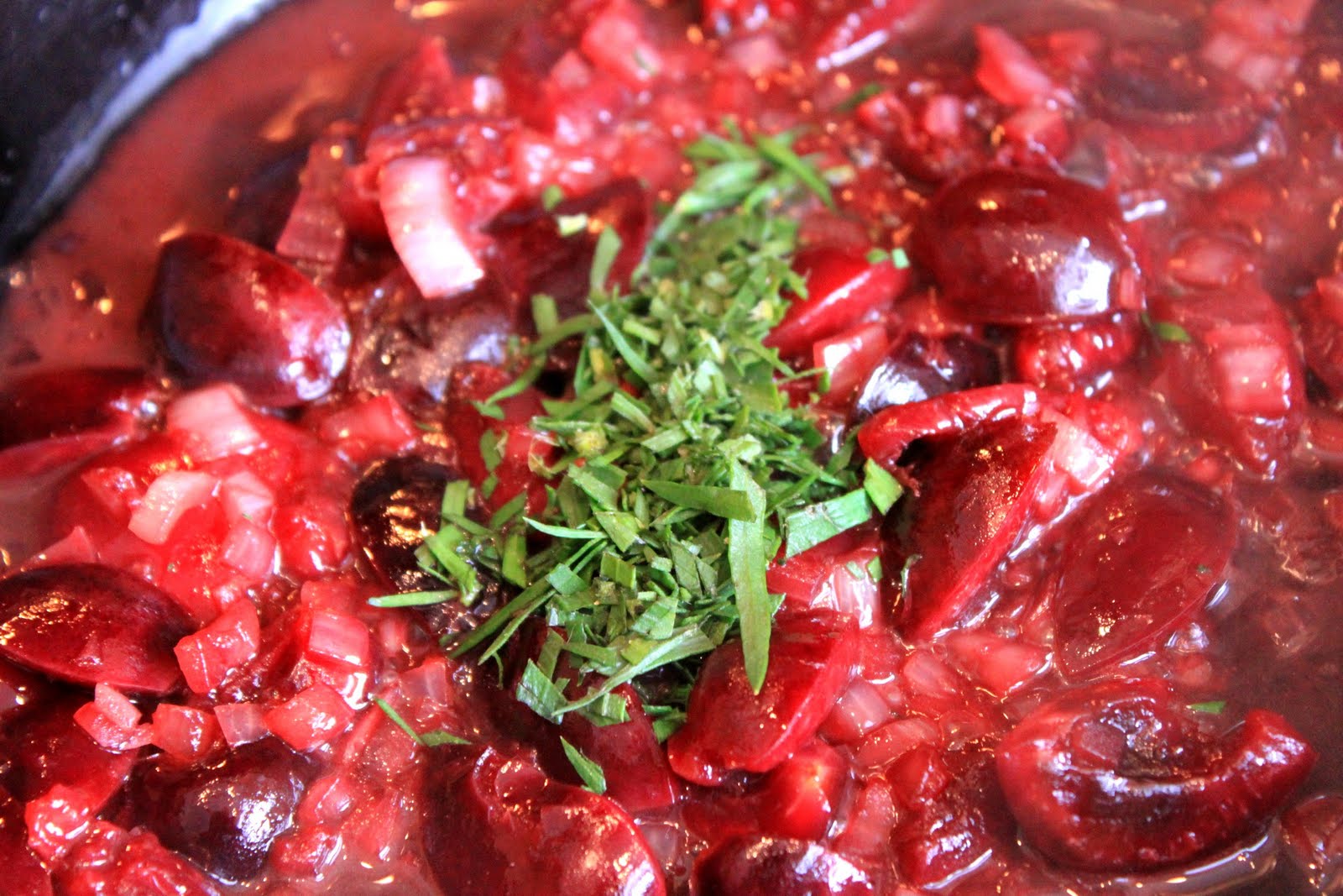 Fast and Easy Seared Sea Scallops with CherryTarragon Sauce A Feast