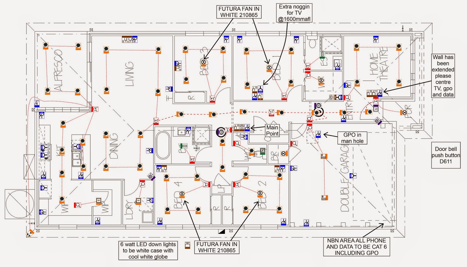 Electrical plan drawn up in our appointment