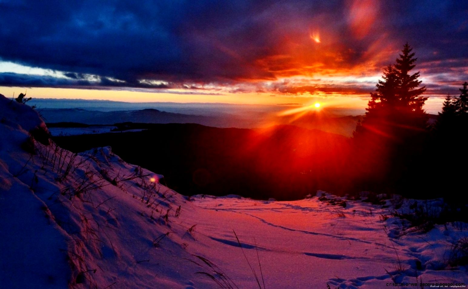 Gorgeous sunset winter HD wallpaper Gorgeous sunset winter HD wallpaper