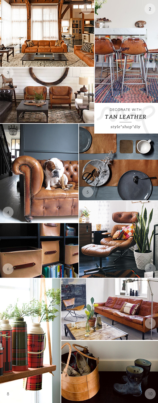 40 ways to decorate with tan leather by My Paradissi