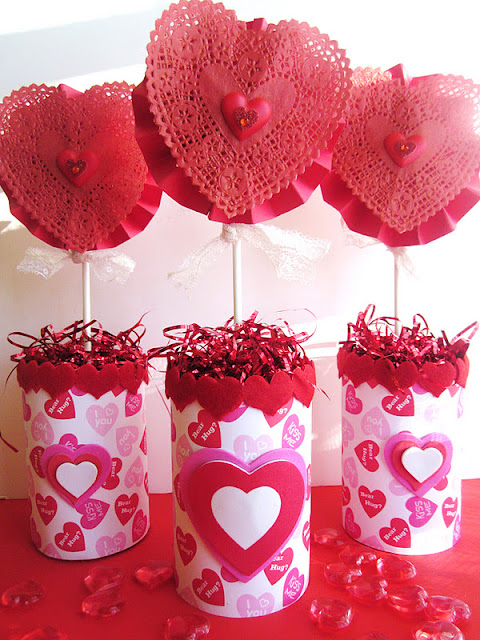 Homespun With Love: "Can of Hearts" Valentine's Centerpiece
