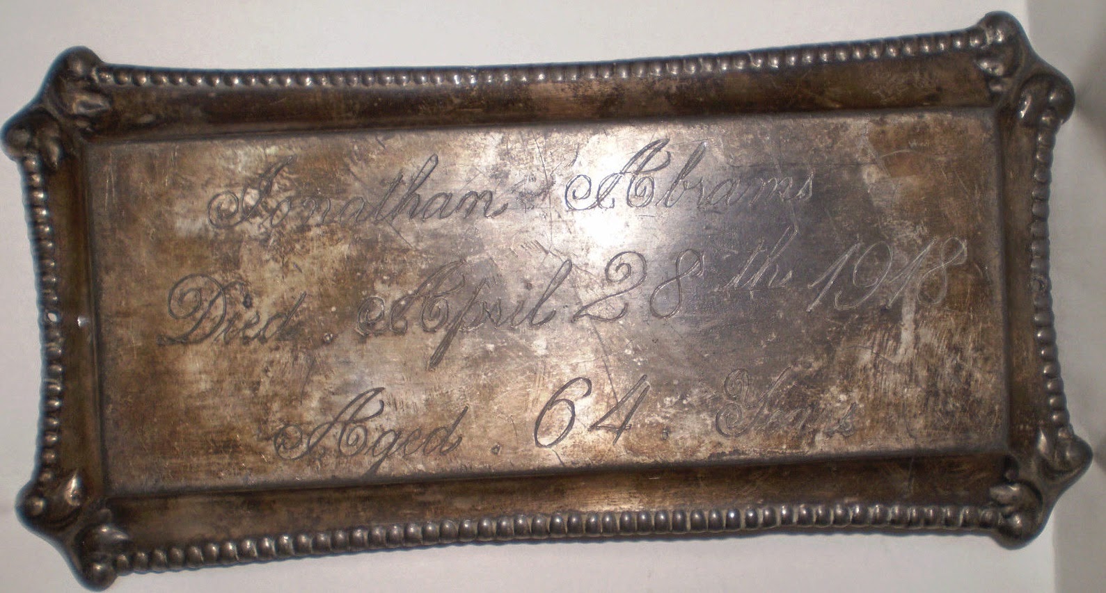 Ancestors At Rest The Coffin Plates Of Jonathan Abrams And Mary Abrams