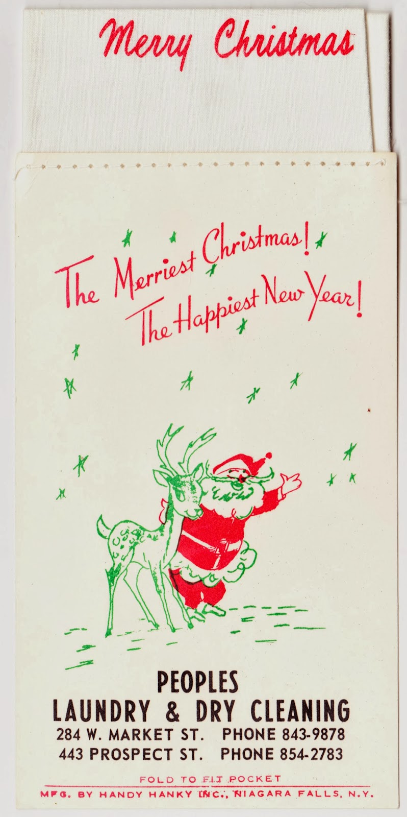 Papergreat Holiday hanky from Peoples Laundry & Dry Cleaning