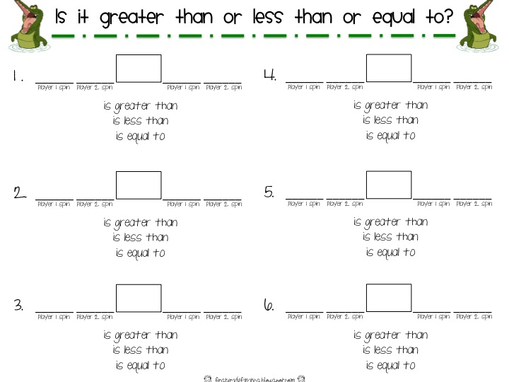 Crazy for First Grade: Greater Than and Less Than