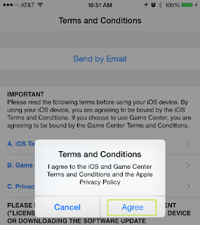 Setujui Terms & Conditions dari Apple.