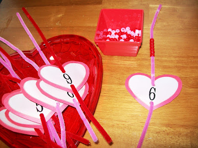 Valentine's Day Pipe Cleaner & Beads Counting Activity