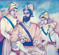 Guru Gobind Singh Ji with Four Sahibzadas
