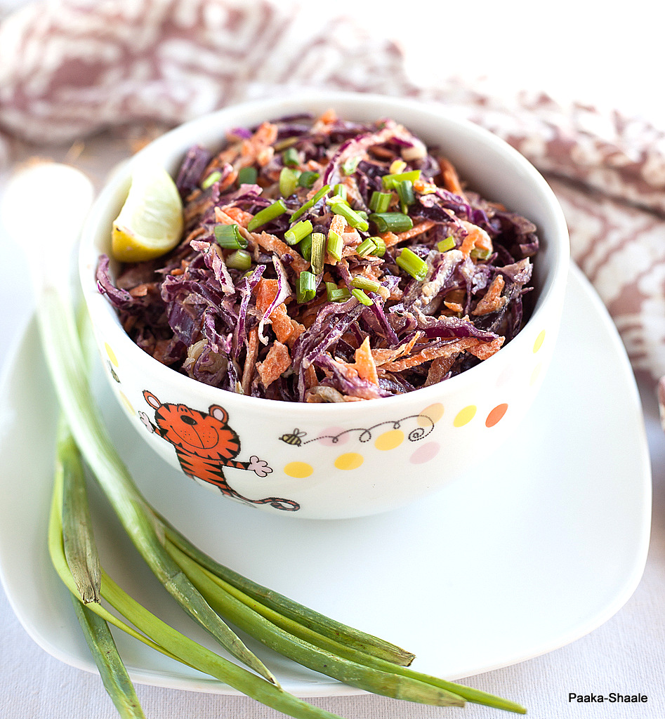 PaakaShaale Purple cabbage slaw with hung curd dressing