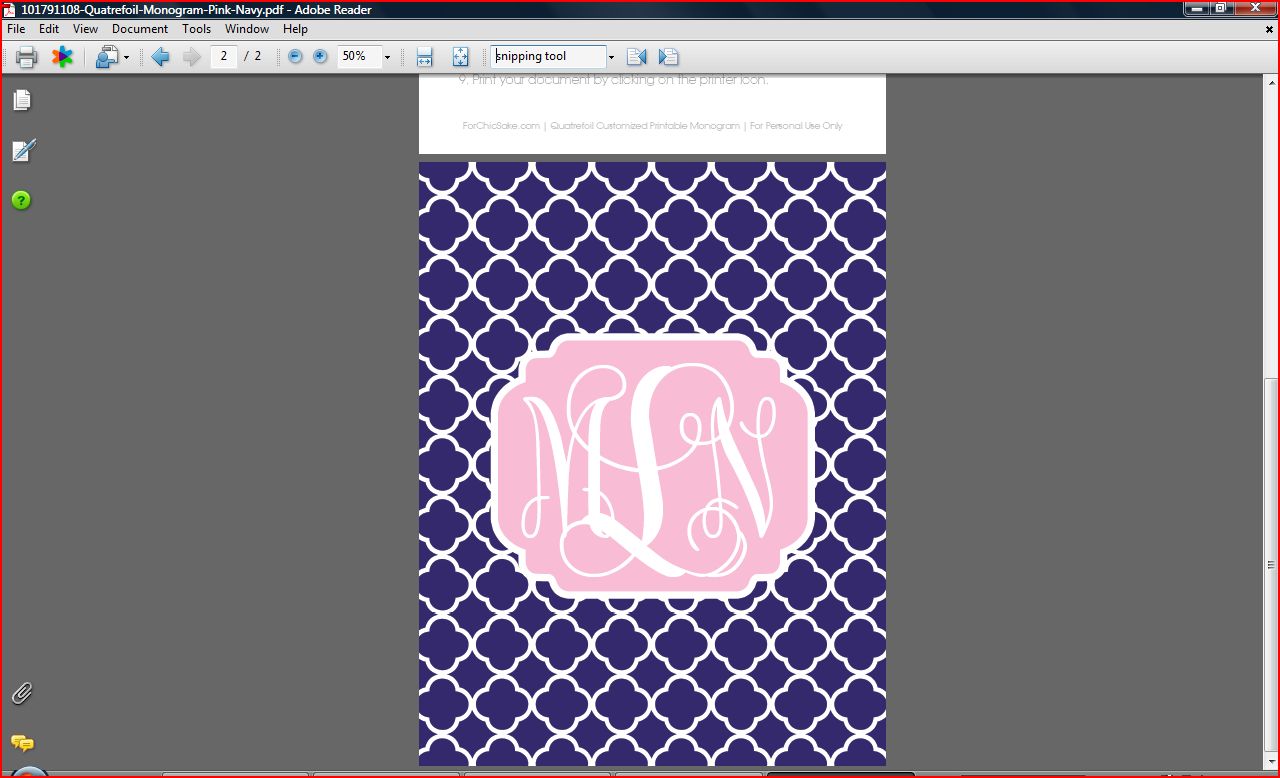 Beautifully Chaotic DIY Monogrammed Phone Wallpaper