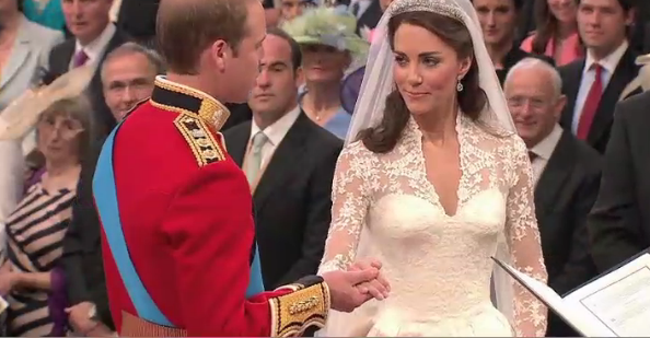 prince william and kate wedding dress. As seen in the wedding photo