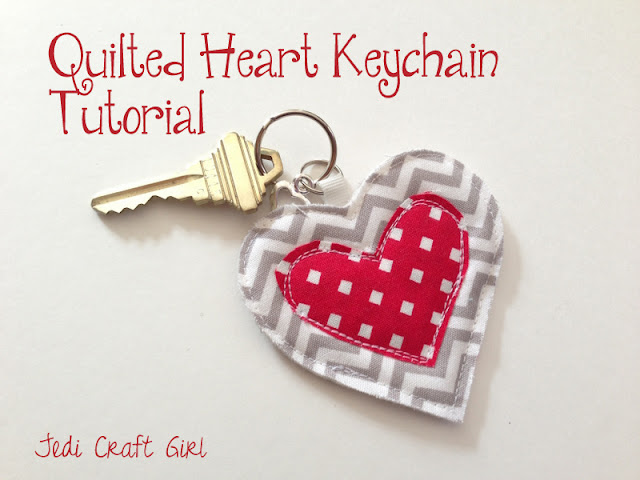 Quilted Heart Keychain {Jedi Craft Girl}
