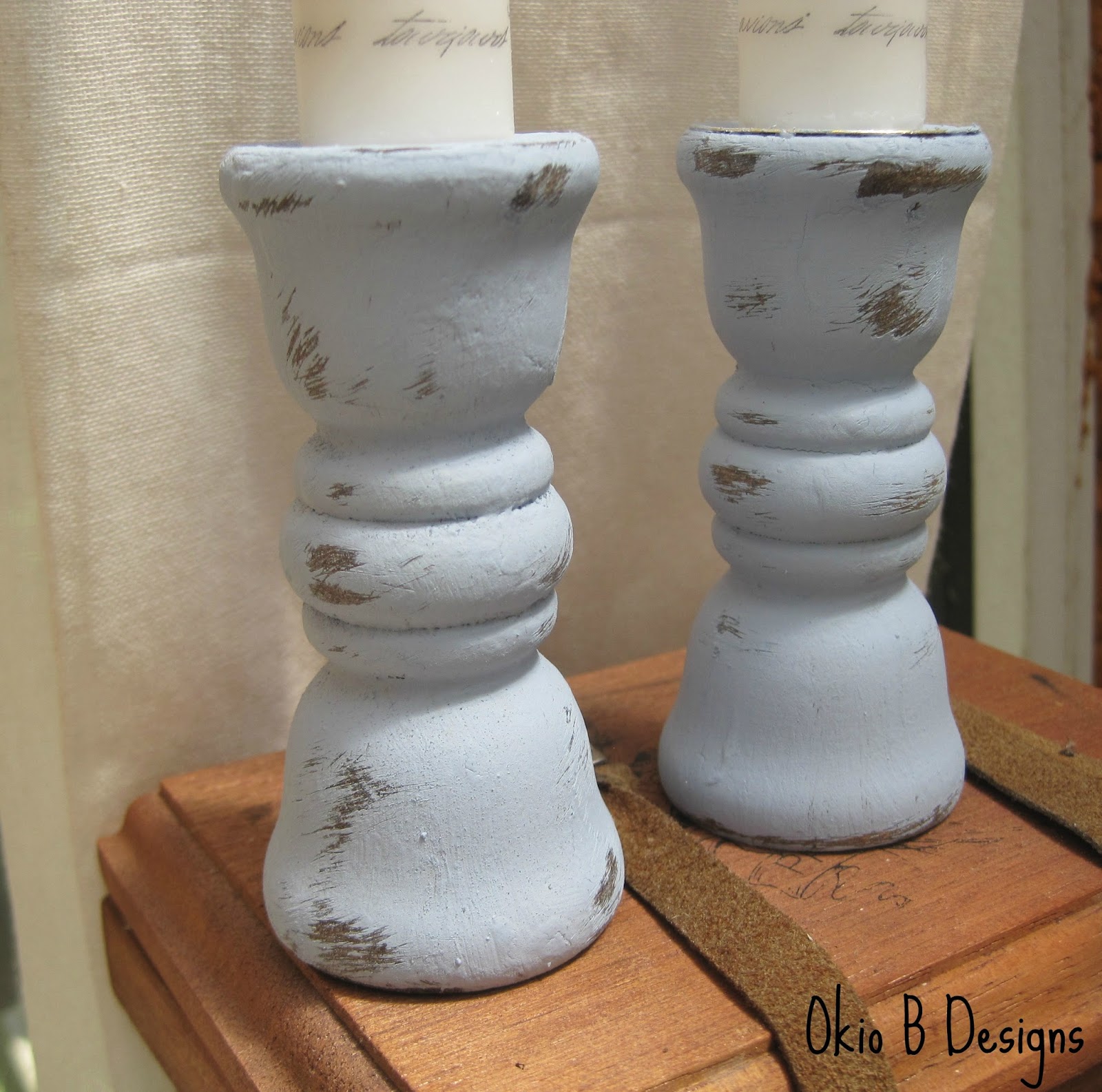 Upcycled Wood Candlesticks Okio B Designs