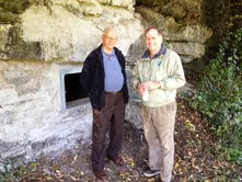 Mayor Tom Walker and I at Entrance to Newell Street Caves