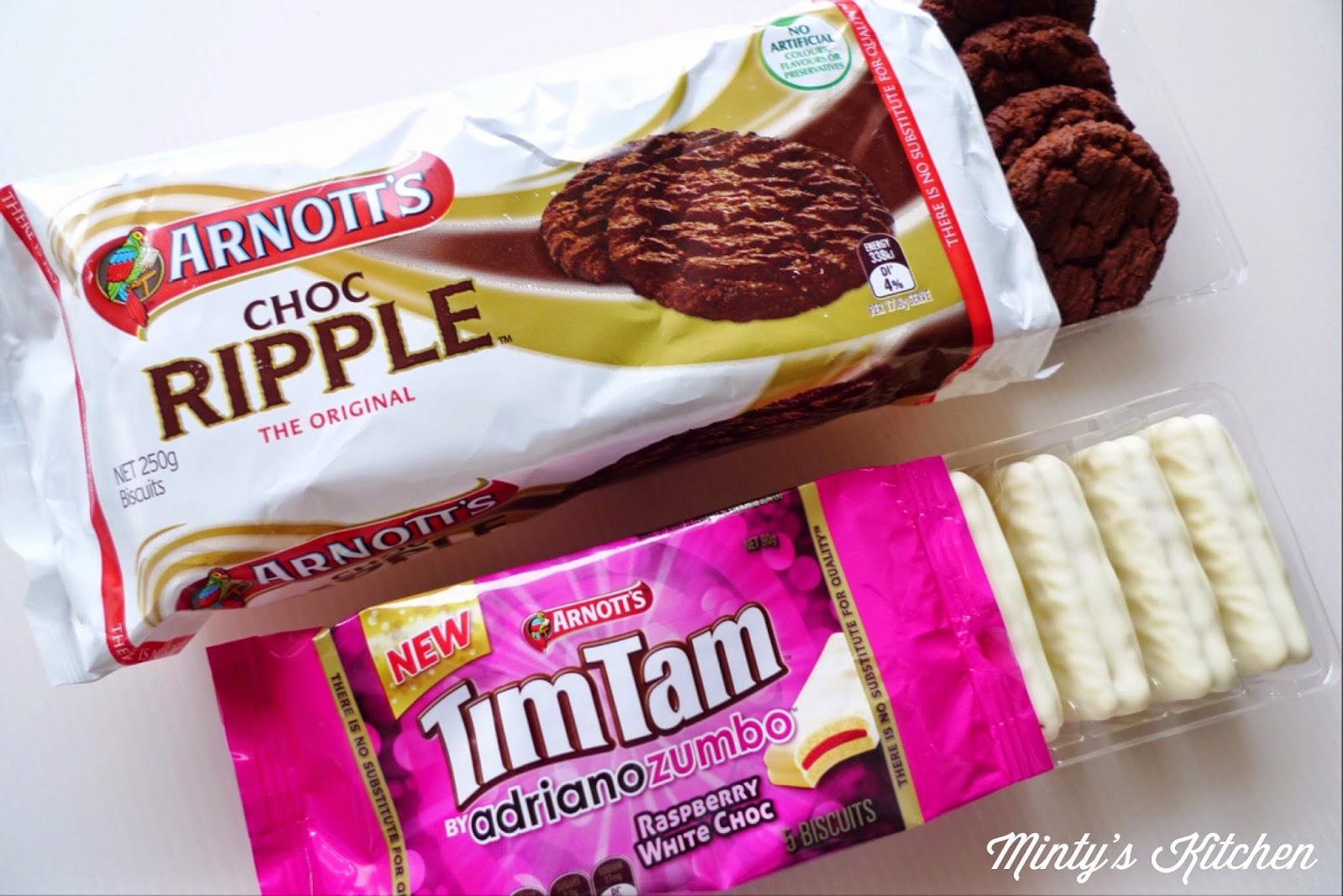 Minty's Kitchen NoBake Raspberry White Choc TimTam Cheesecake