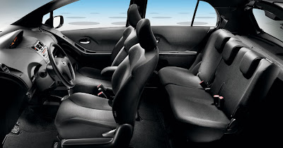 Toyota Yaris back seat view