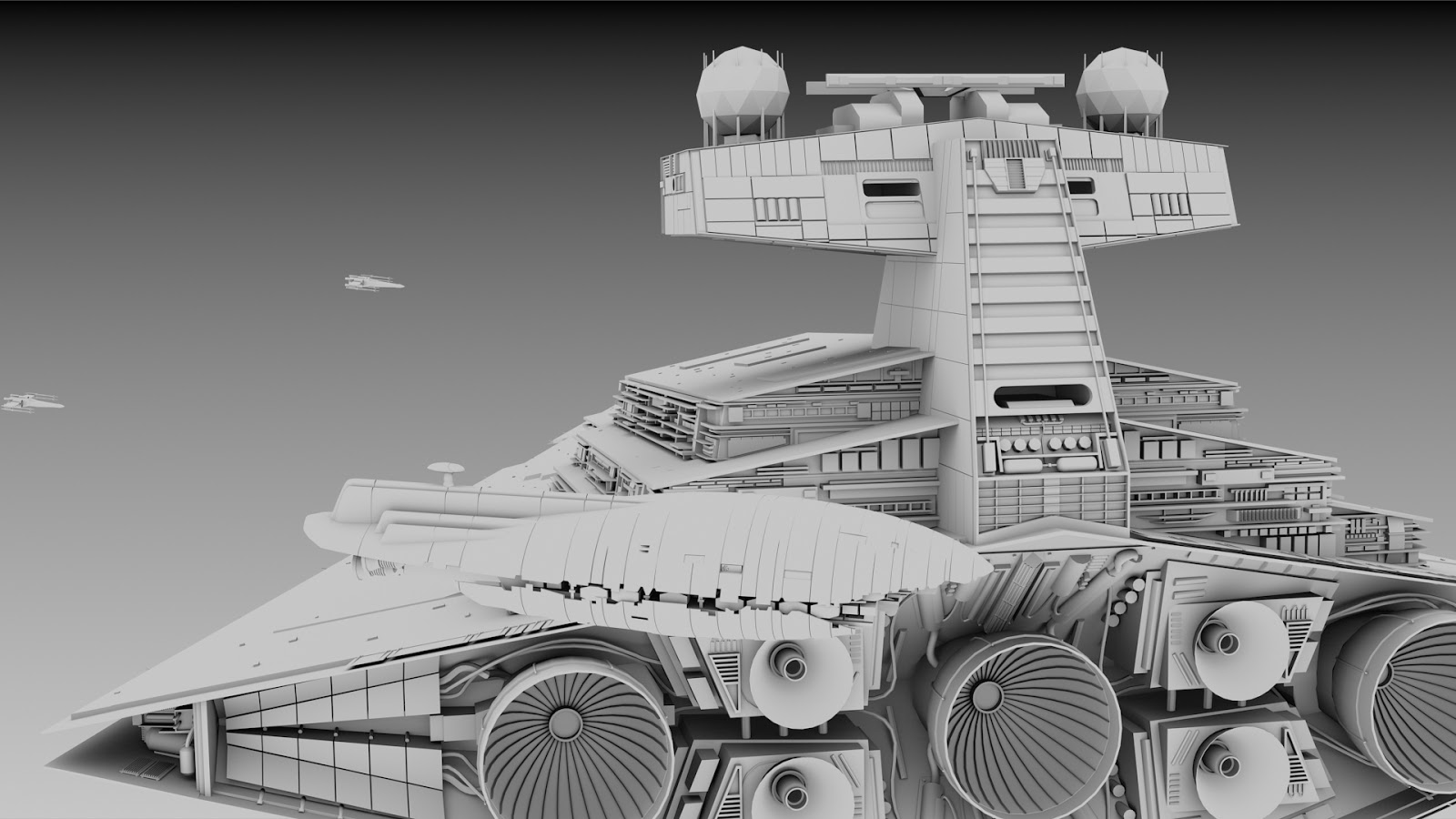 Imperial Star Destroyer Construction Part Four 3D Modelling and Animation