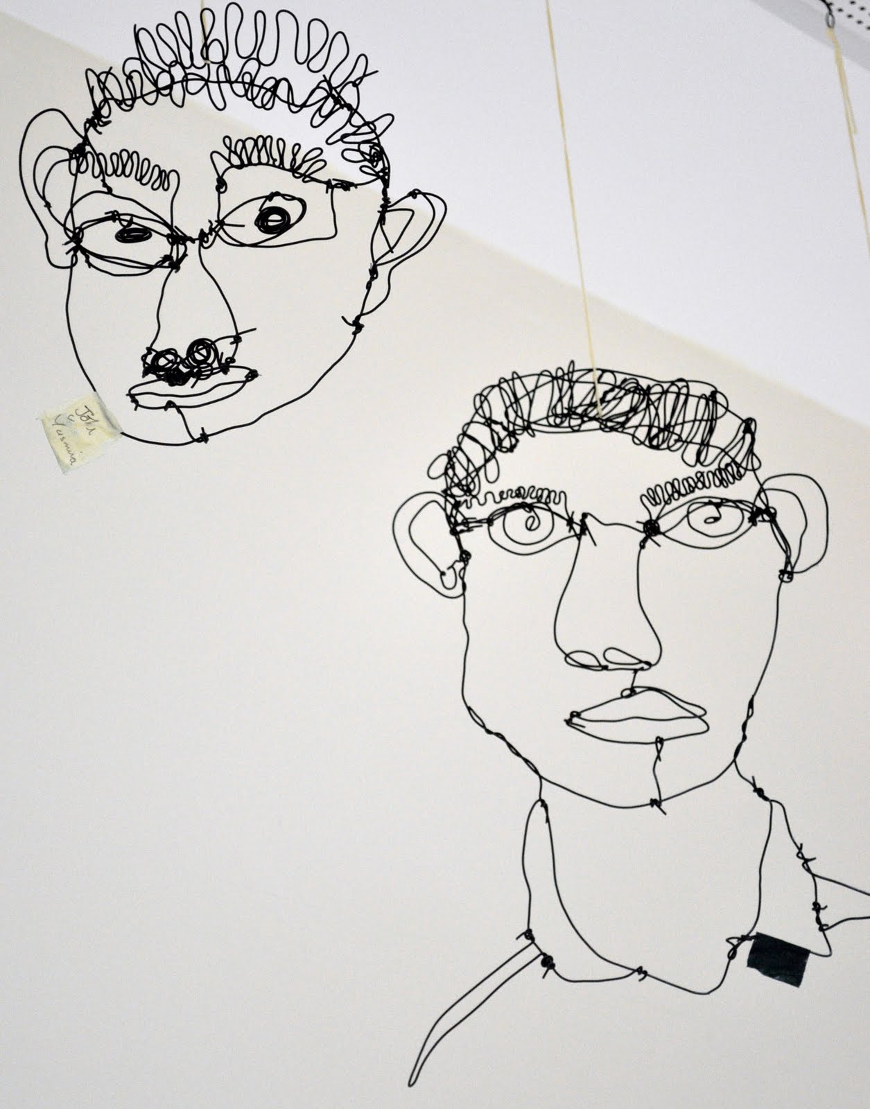 I teach art Wire Portraits